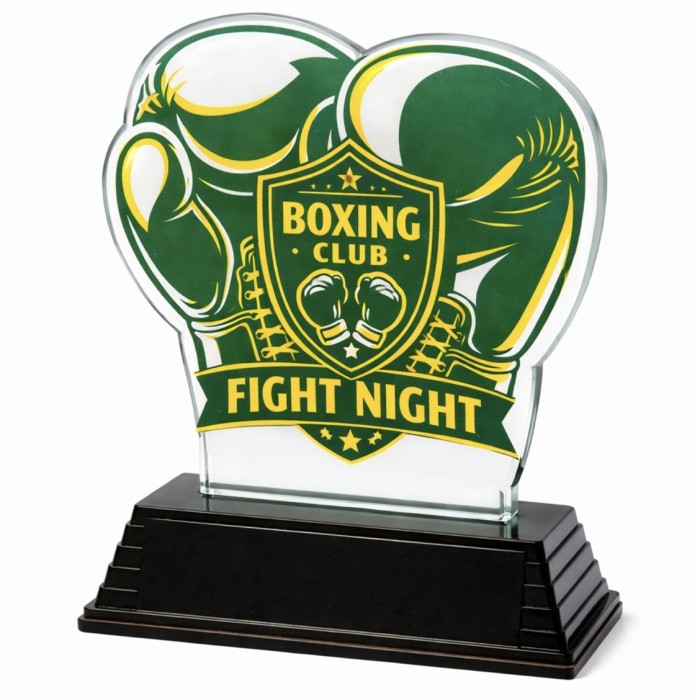 **SPECIAL BUY** CLICK AND GO CUSTOM BOXING GLOVE TROPHY - 16CM - 20CM - AVAILABLE IN 4 COLOURS